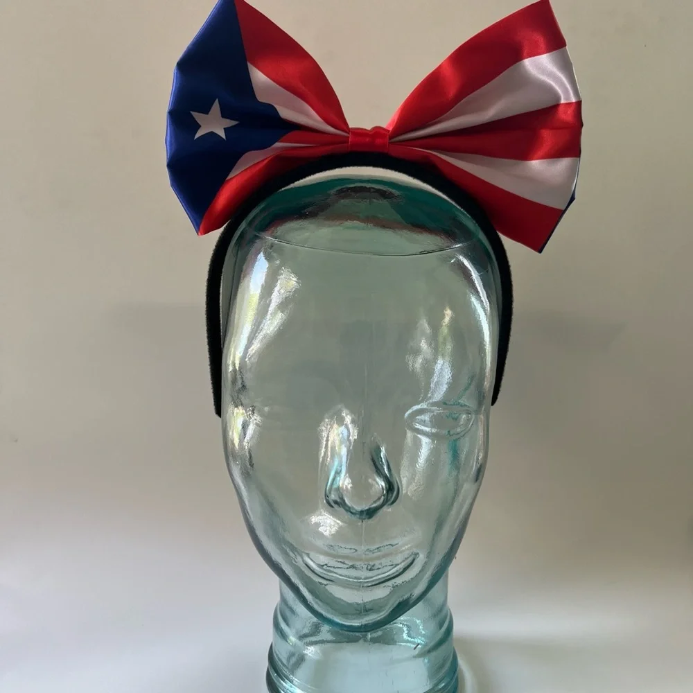 Puerto Rico Boricua flag bowknot headband